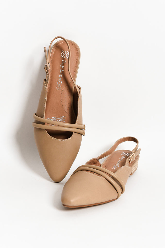 Abby Taupe Leather Slingback Mule