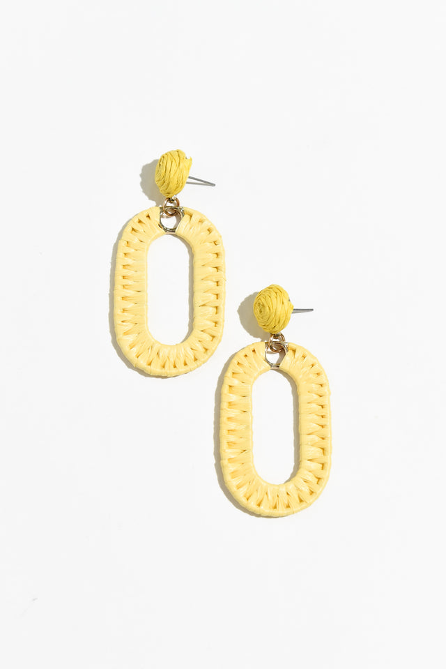 Abeni Yellow Straw Drop Earrings