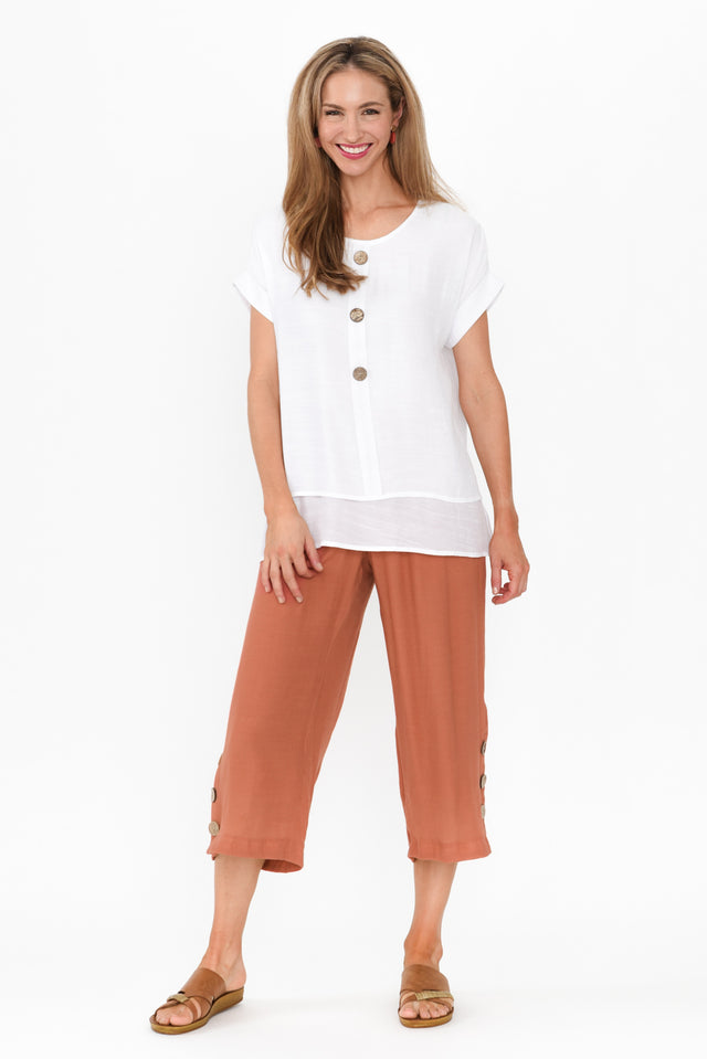 Lettie Rust Button Pants image 9