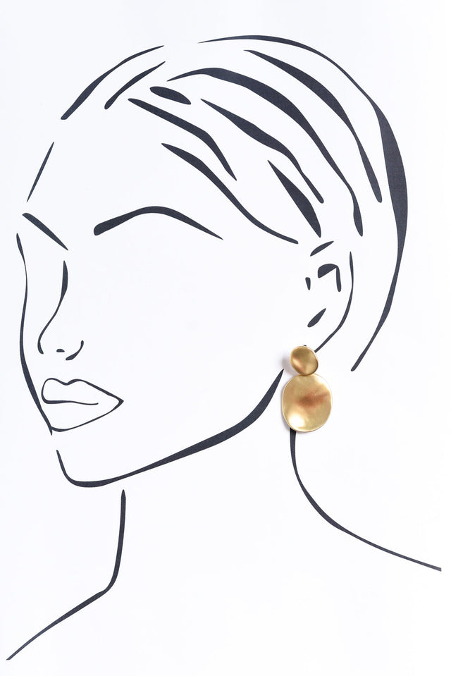 Ackley Gold Oval Earrings