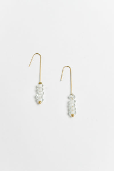 Akayla Gold Glass Beaded Hook Earrings