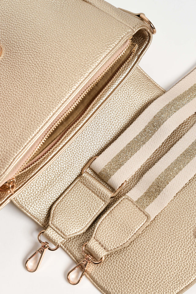 Alle Gold Saddle Crossbody Bag