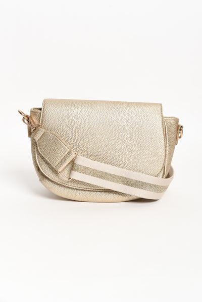 Alle Gold Saddle Crossbody Bag