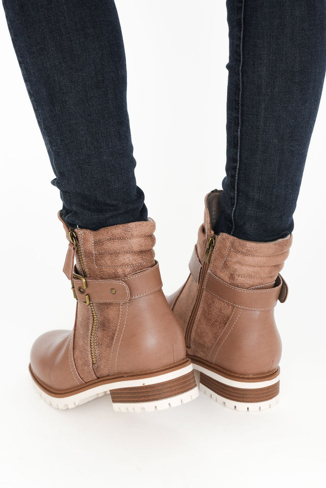 Alpha Taupe Leather Zip Boot image 3