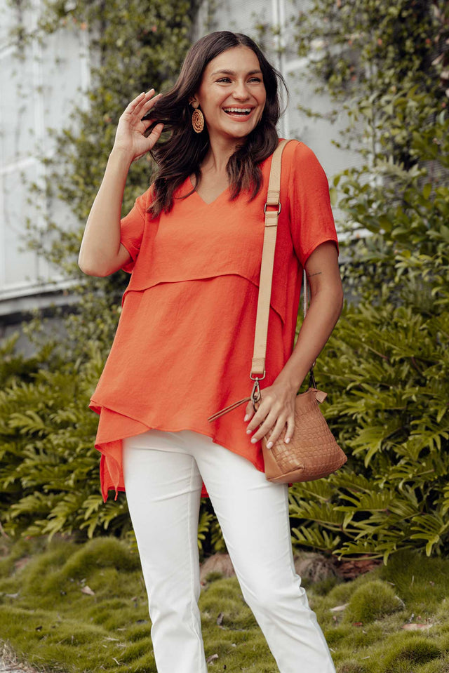 Alvina Rust Layered Tunic Top