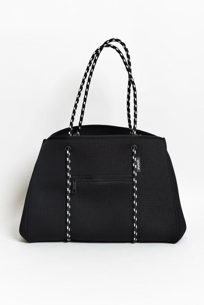 Amola Black Neoprene Tote Bag