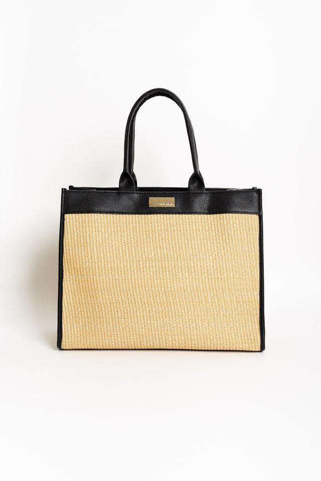 Amos Natural Contrast Weave Tote Bag