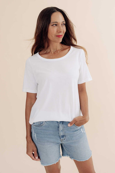 Ariana White Cotton Tee