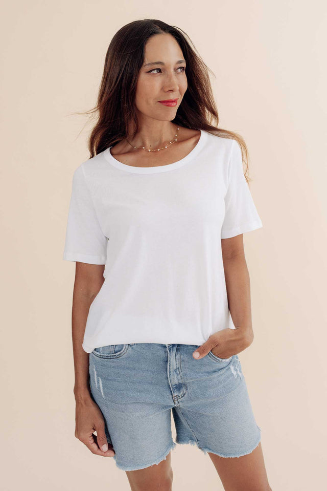 Ariana White Cotton Tee