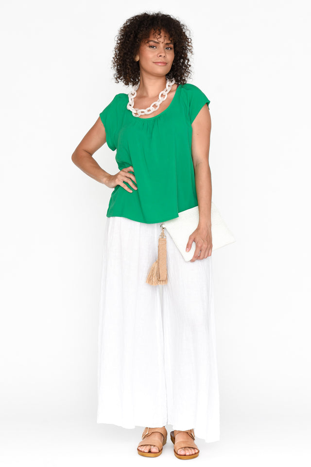 Rumi White Wide Leg Linen Pants banner image