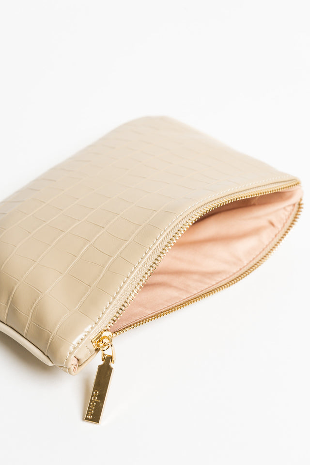 Aviana Cream Croc Pouch image 3