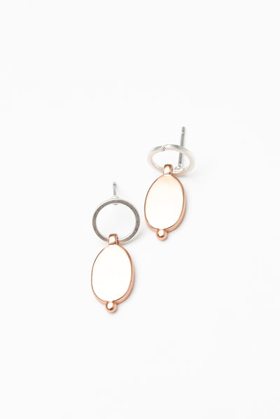 Ayelet Rose Gold Oval Drop Earrings