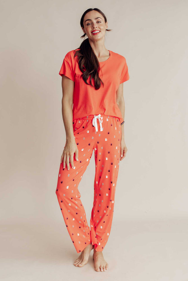 Corten Coral Kitty Bamboo Pyjama Pants