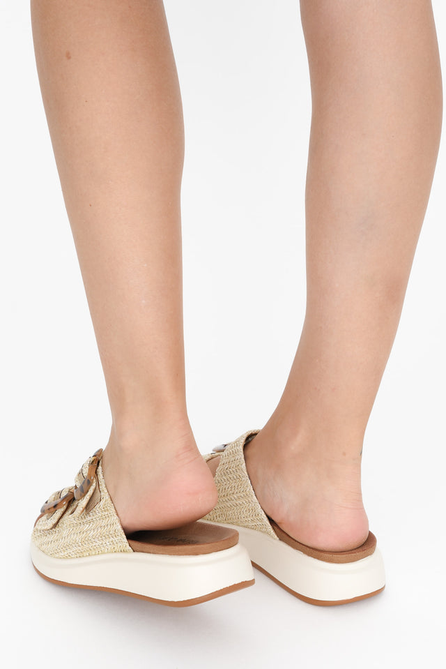 Beacon Beige Raffia Platform Slide image 8