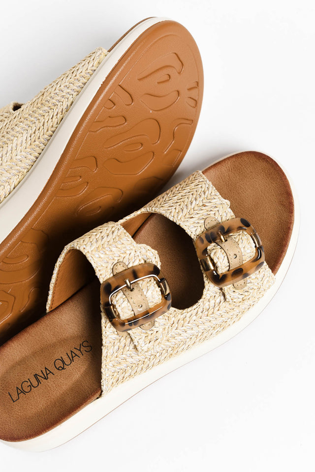 Beacon Beige Raffia Platform Slide image 7