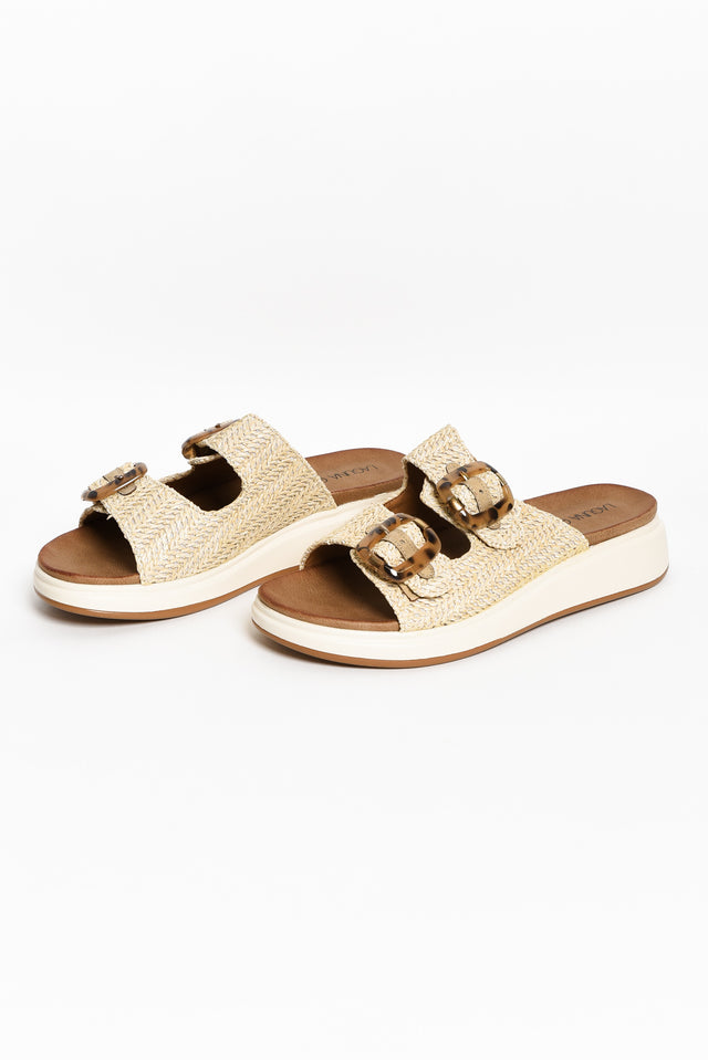 Beacon Beige Raffia Platform Slide image 3