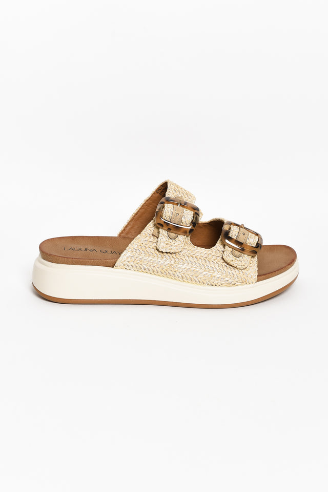 Beacon Beige Raffia Platform Slide image 6