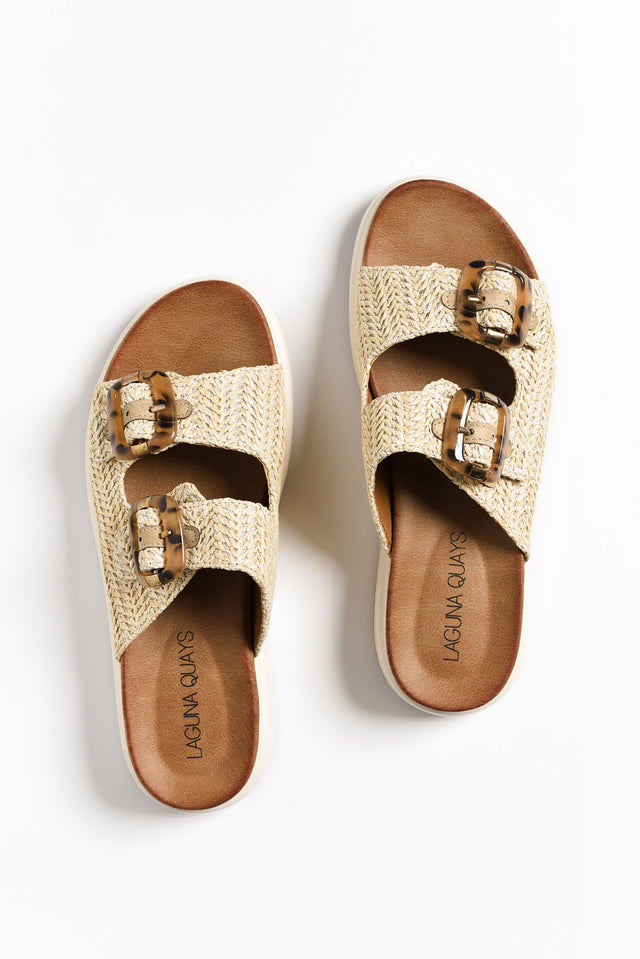 Beacon Beige Raffia Platform Slide image 5