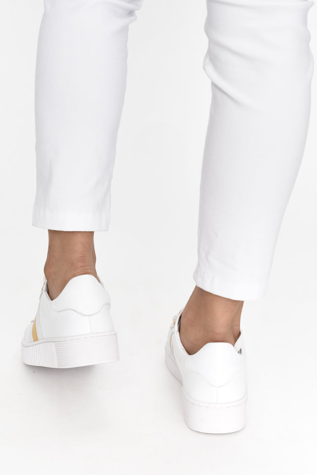 Bee White Stripe Leather Sneaker image 7