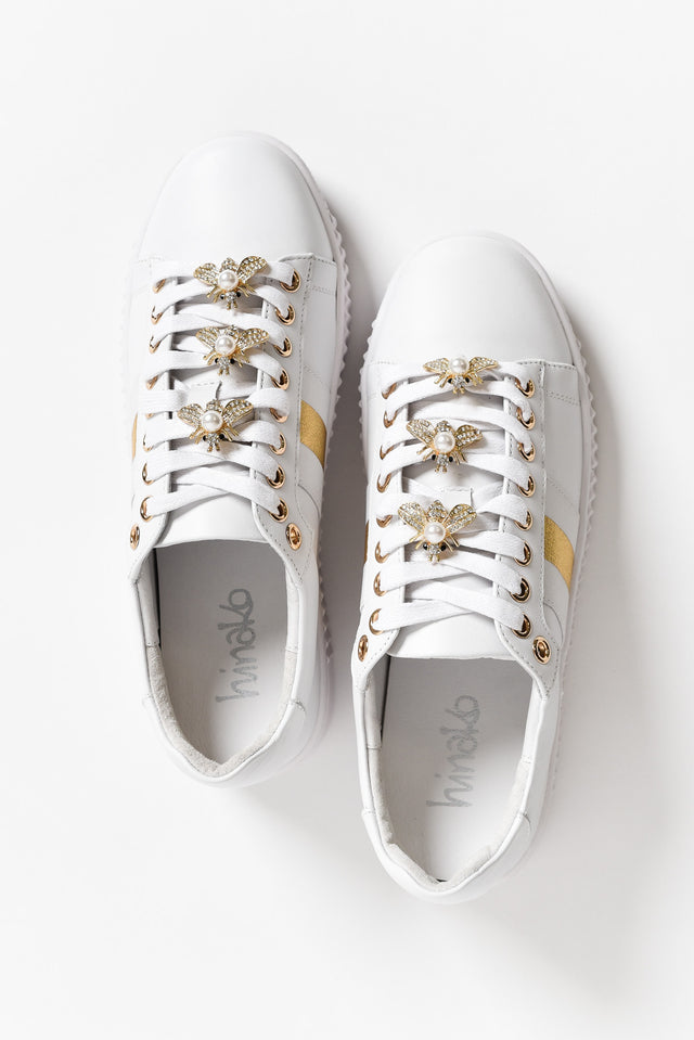 Bee White Stripe Leather Sneaker image 4