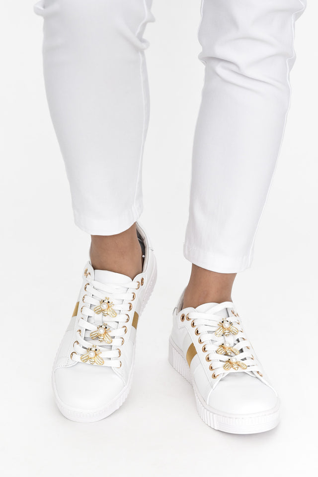 Bee White Stripe Leather Sneaker image 5