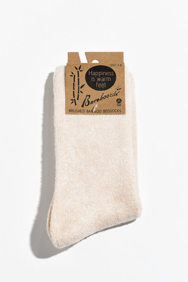 Beige Bamboo Bed Socks