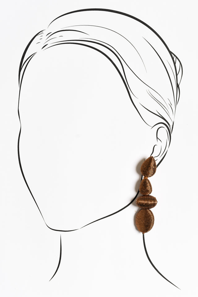 Berry Copper Tiered Drop Earrings image 2