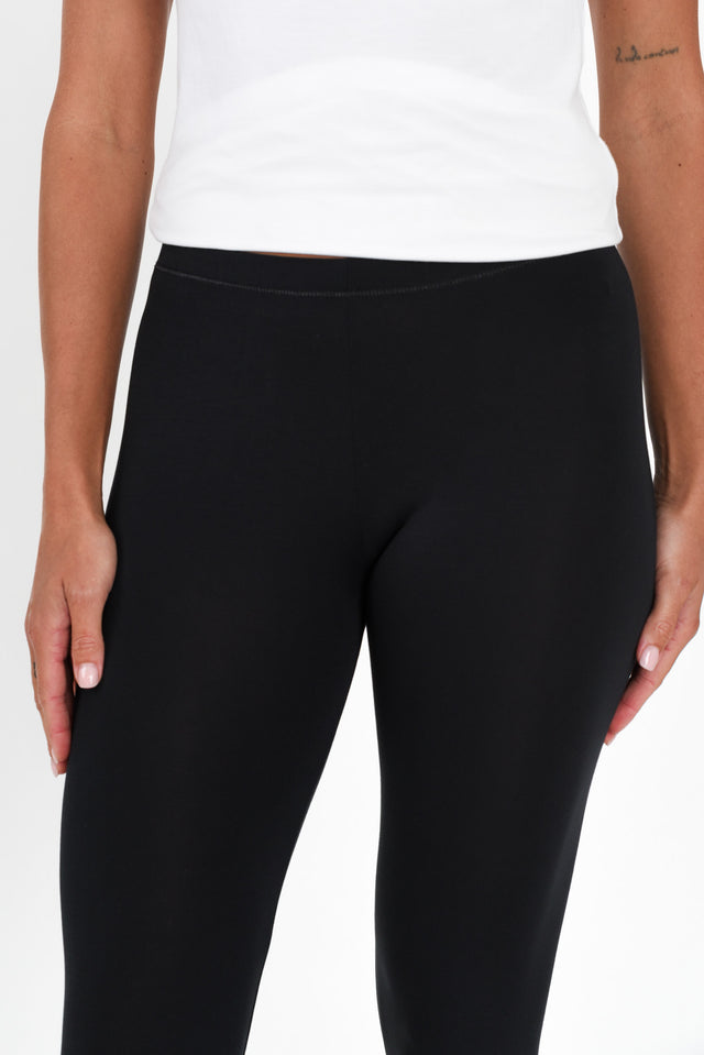 Black Micro Modal 3/4 Leggings image 6