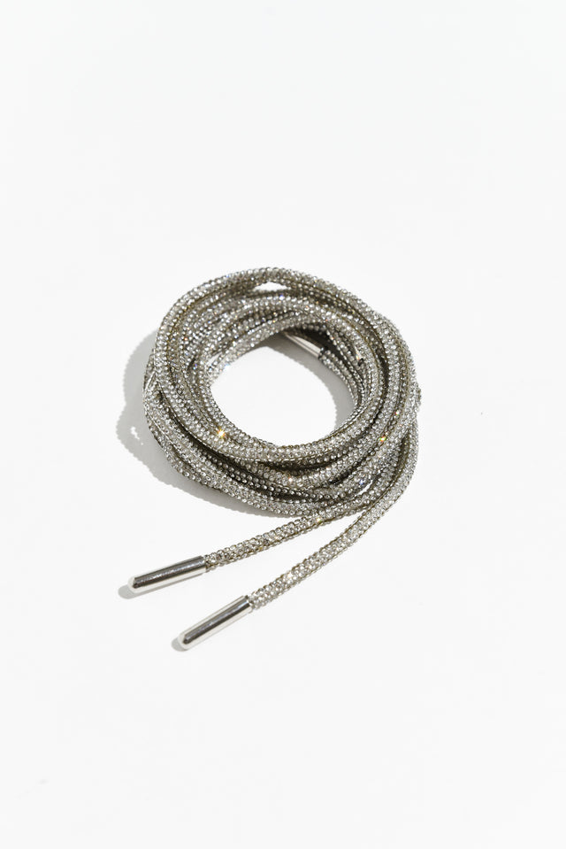 Bling Silver Diamonte Shoe Laces