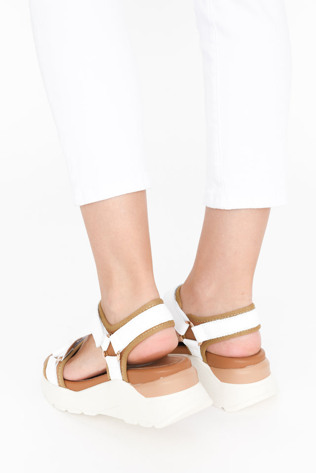 Bolton White Leather Velcro Sandal image 7