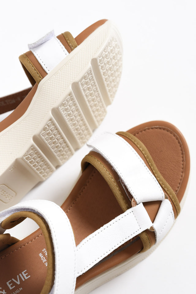 Bolton White Leather Velcro Sandal image 5