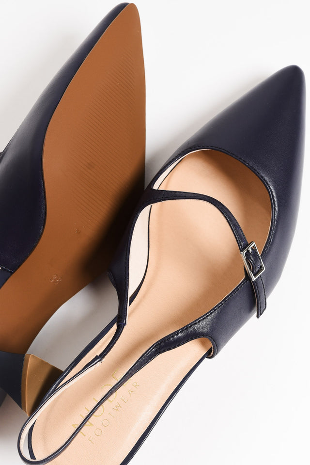 Borocay Navy Leather Slingback Heel image 5