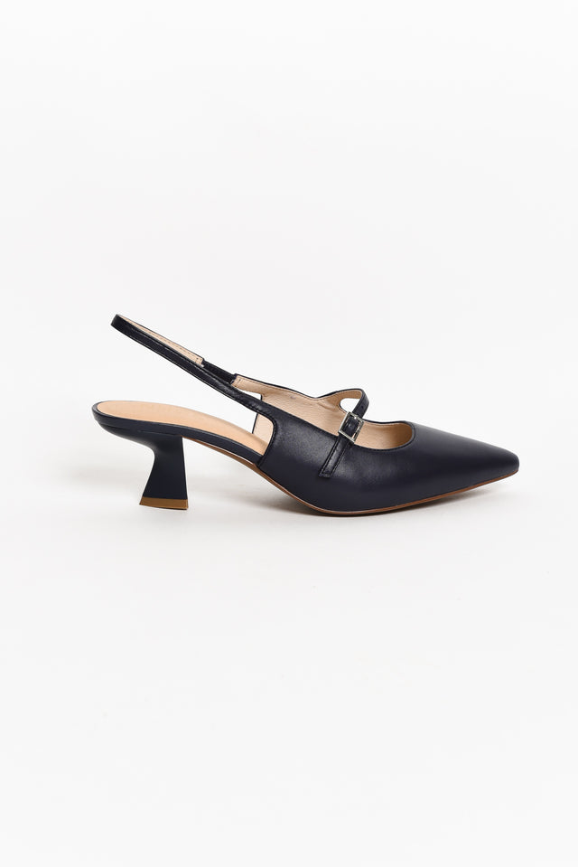 Borocay Navy Leather Slingback Heel image 3