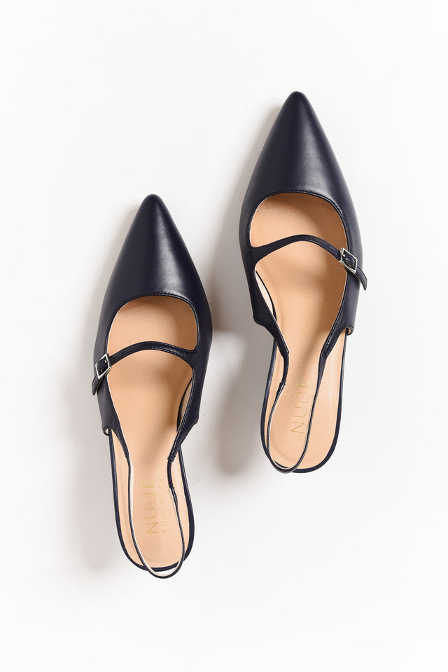 Borocay Navy Leather Slingback Heel image 6