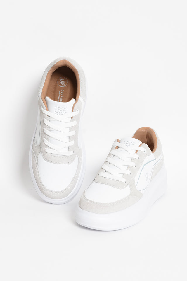 Breeze White Leather Platform Sneaker