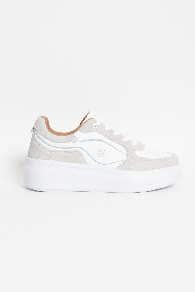 Breeze White Leather Platform Sneaker image 3