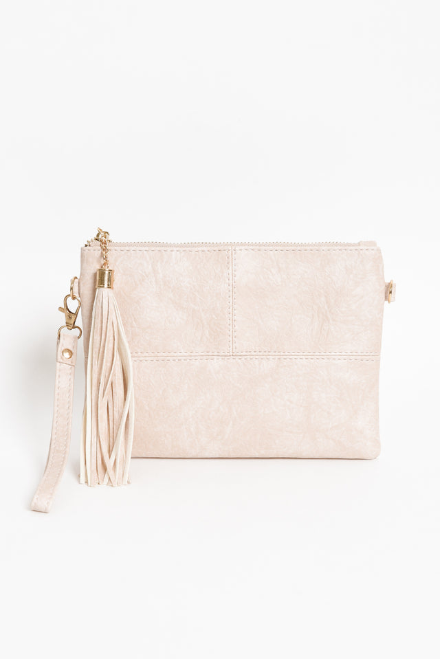 Brynn Oatmeal Tassel Crossbody Bag