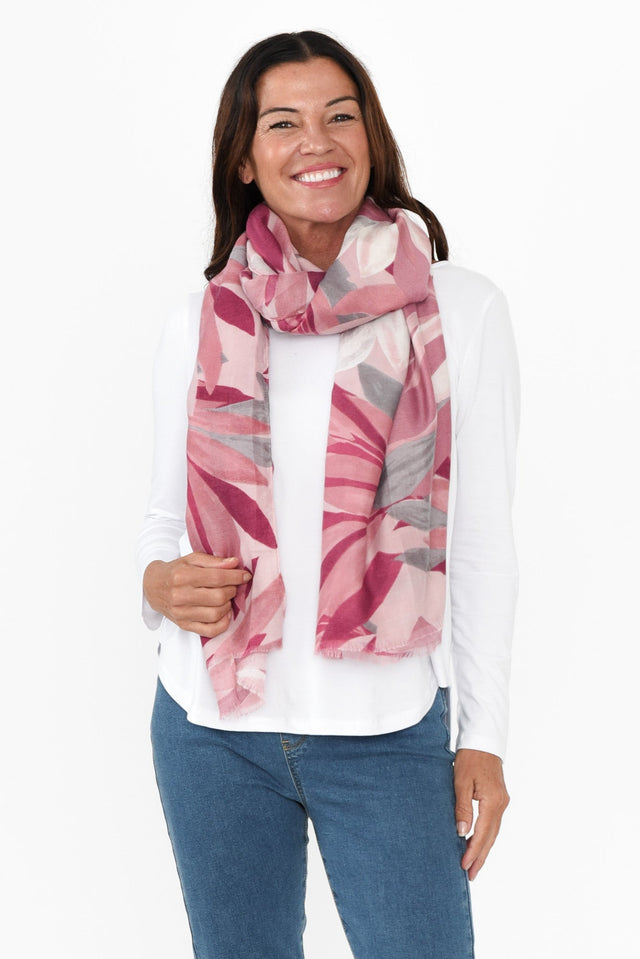 Burdekin Pink Leaf Scarf