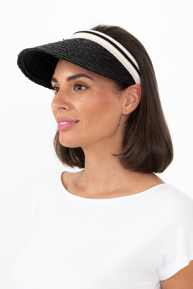 Cabarita Black Raffia Visor