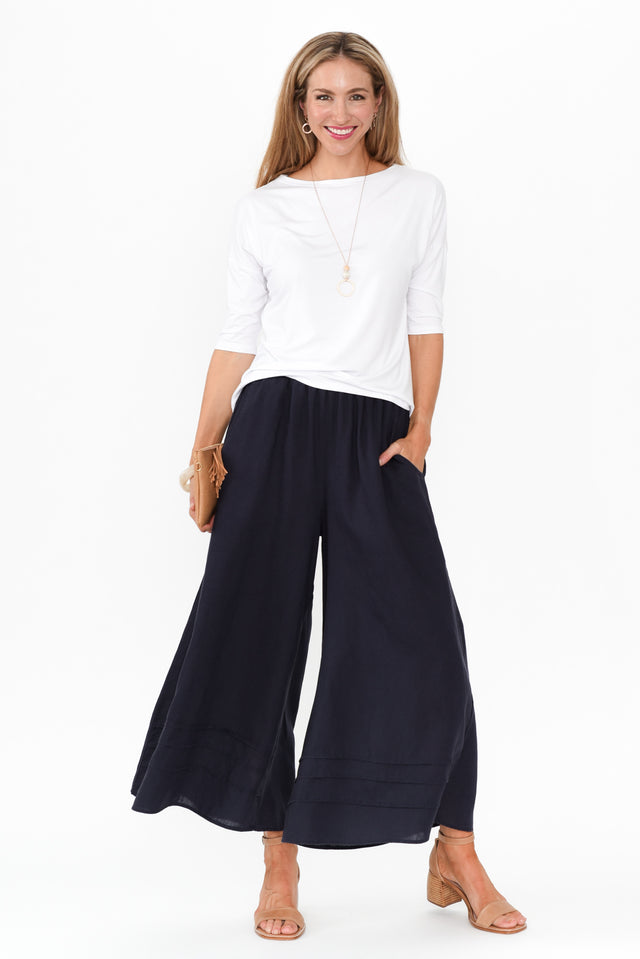 Kaleo Navy Linen Blend Pants image 8