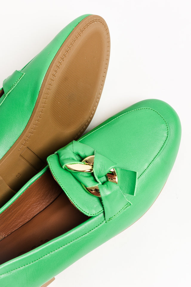 Carlie Green Leather Twist Loafer image 4