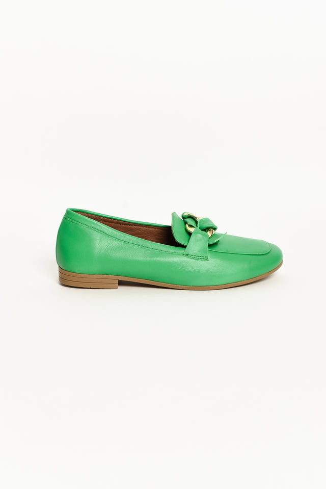 Carlie Green Leather Twist Loafer image 3