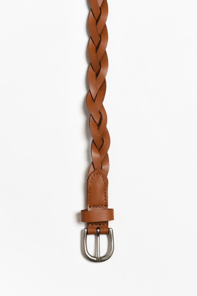 Carol Tan Leather Plaited Belt