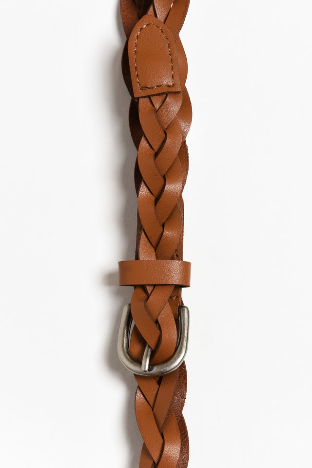 Carol Tan Leather Plaited Belt