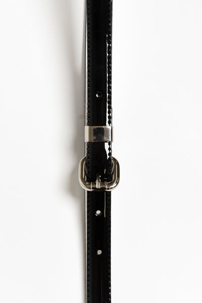 Carrie Black Patent Leather Belt