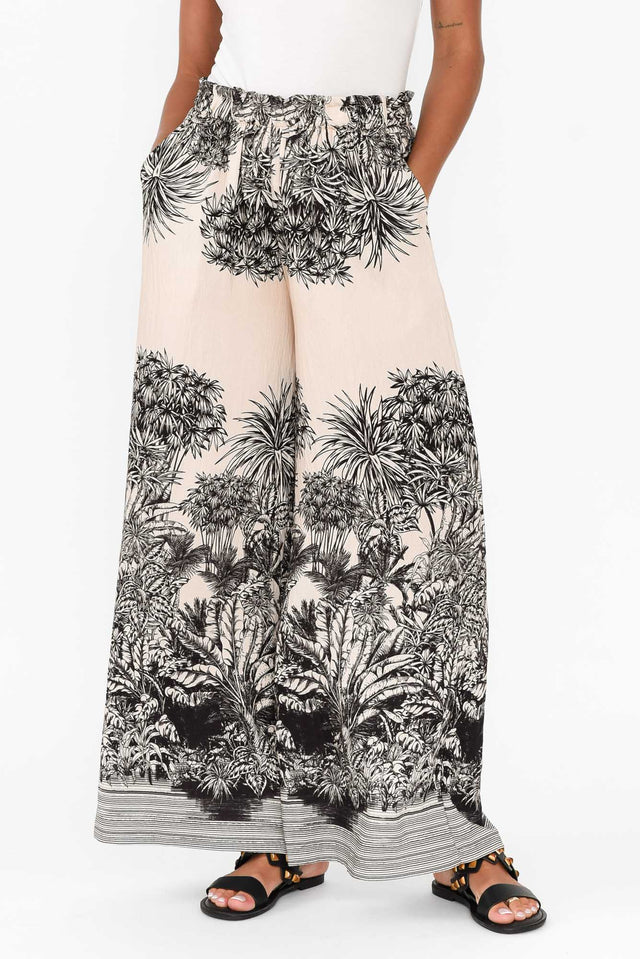 Carson Black Jungle Ruched Pants