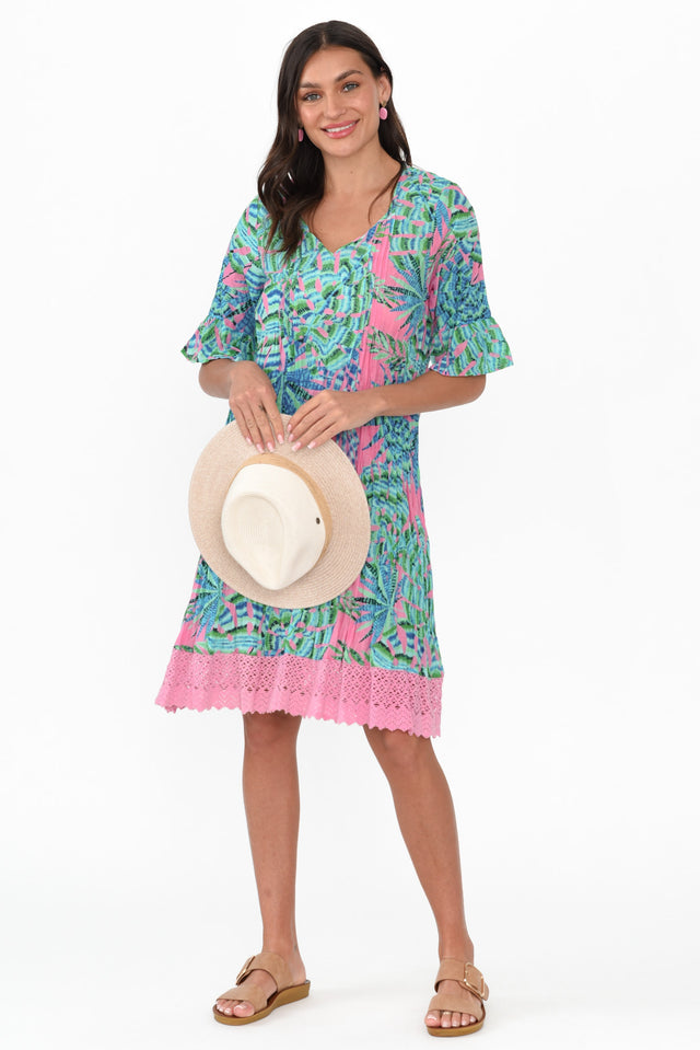 Cayman Pink Tropical Cotton Tunic Dress banner image