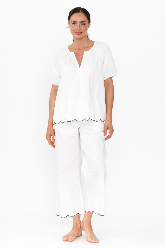 Marlee White Cotton Pyjama Pants banner image