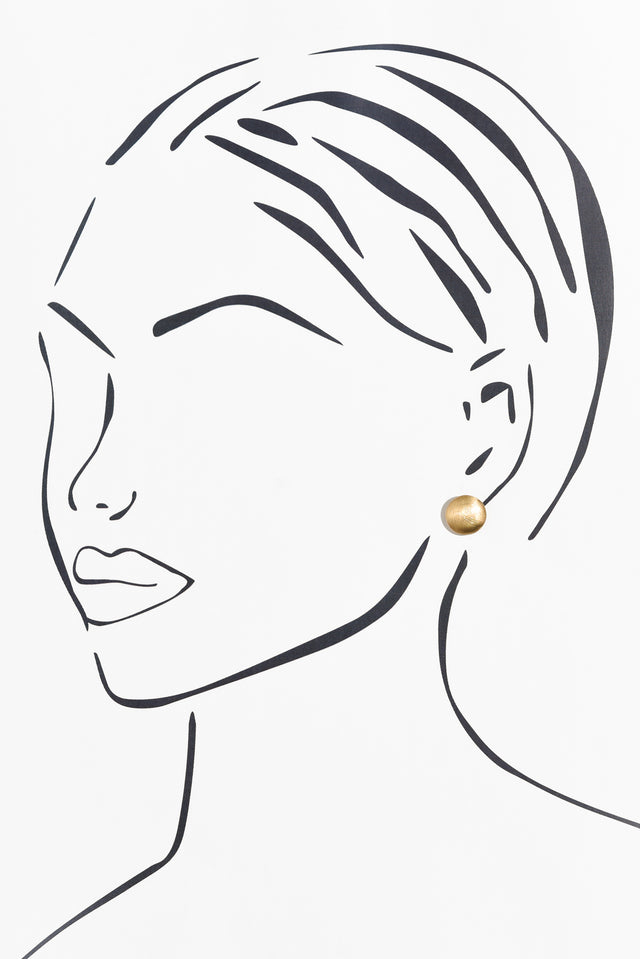 Chania Gold Ball Stud Earrings