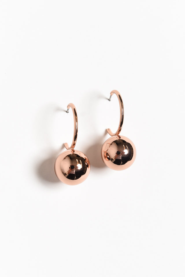 Cleo Rose Gold Ball Hoop Earrings